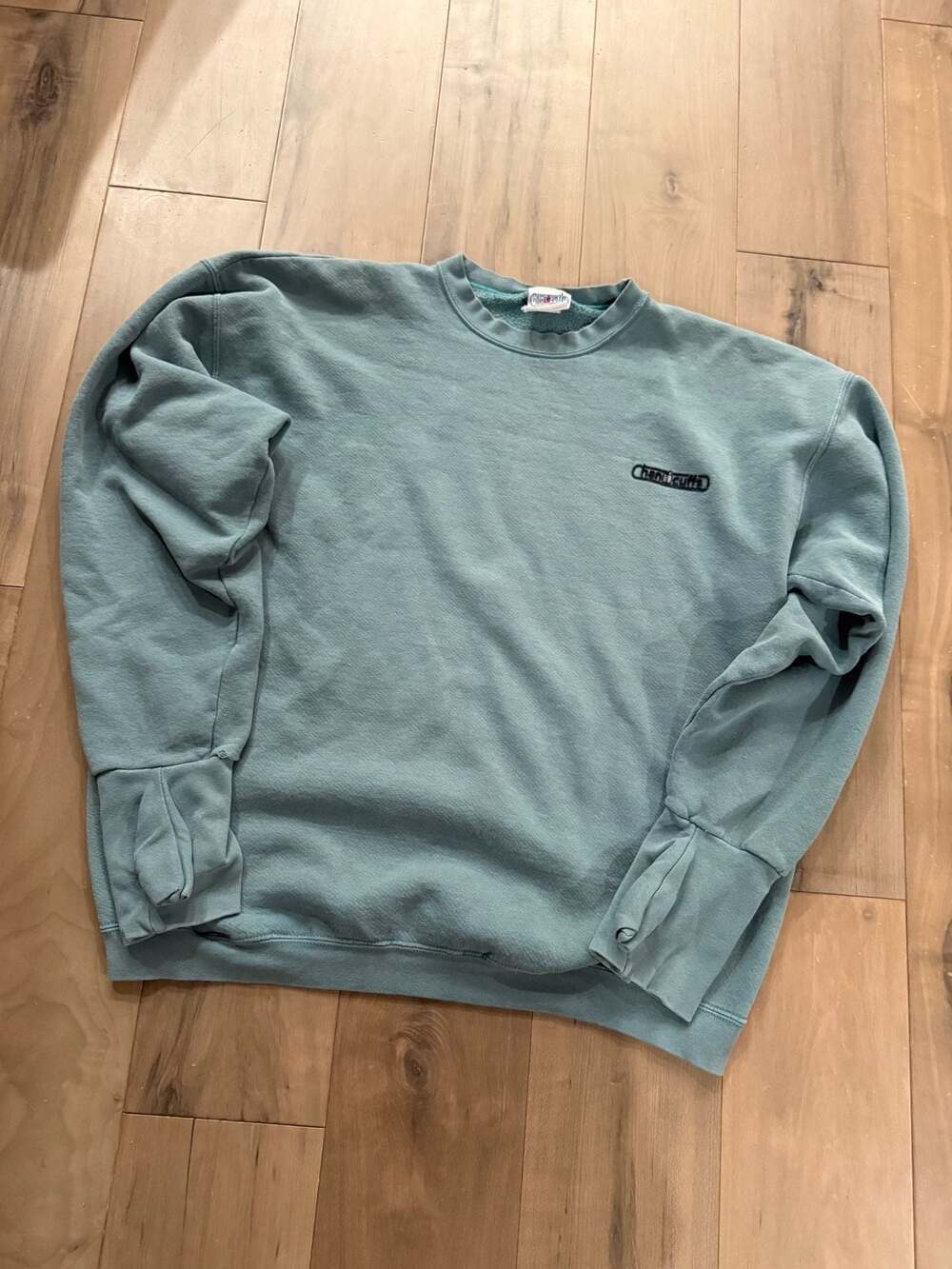 Vintage Handcuffs Crewneck Sweatshirt with Built-in Fingerless Glove Cuffs